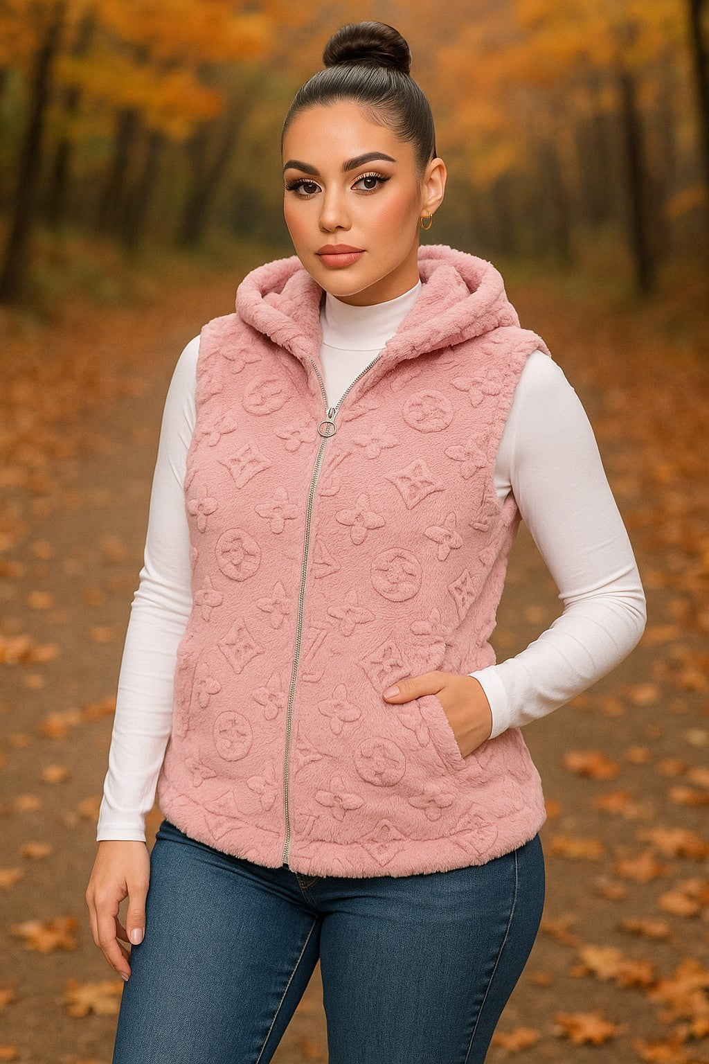Hooded Faux Fur Vest