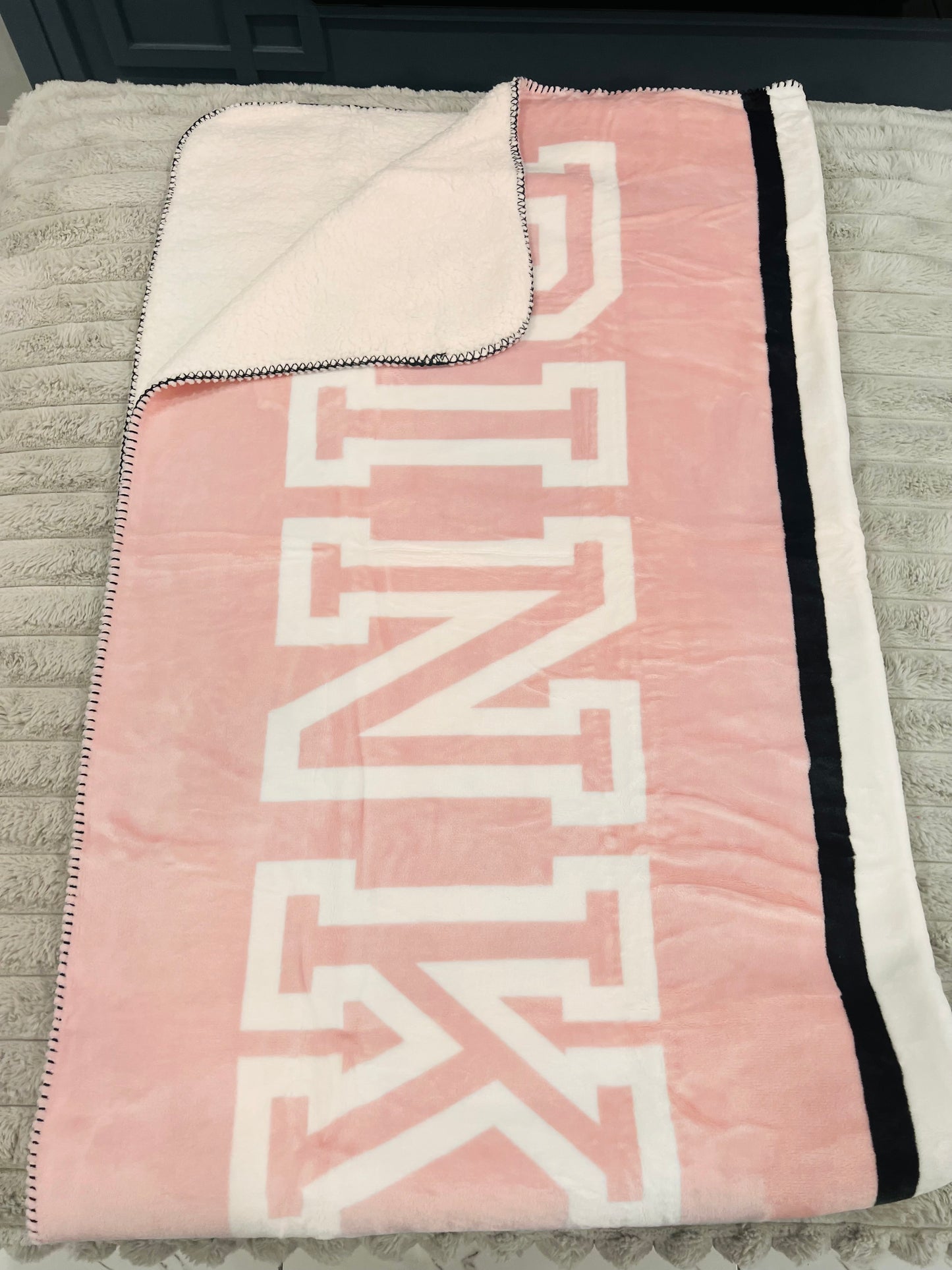 PINK Sherpa Plush Blanket