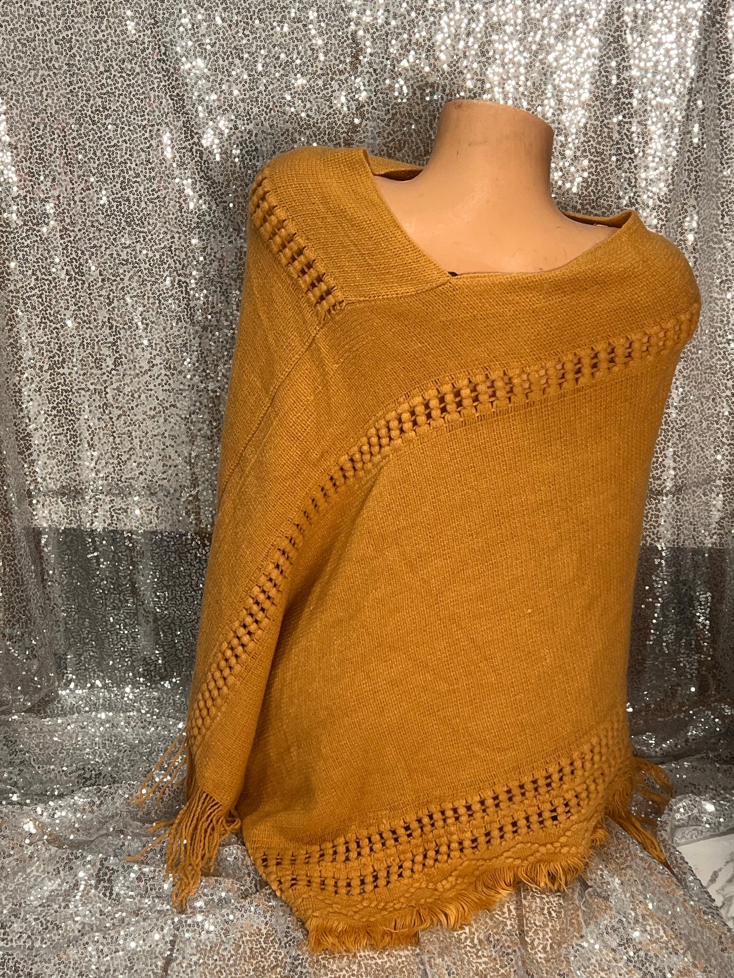Rhinestone Gold Poncho