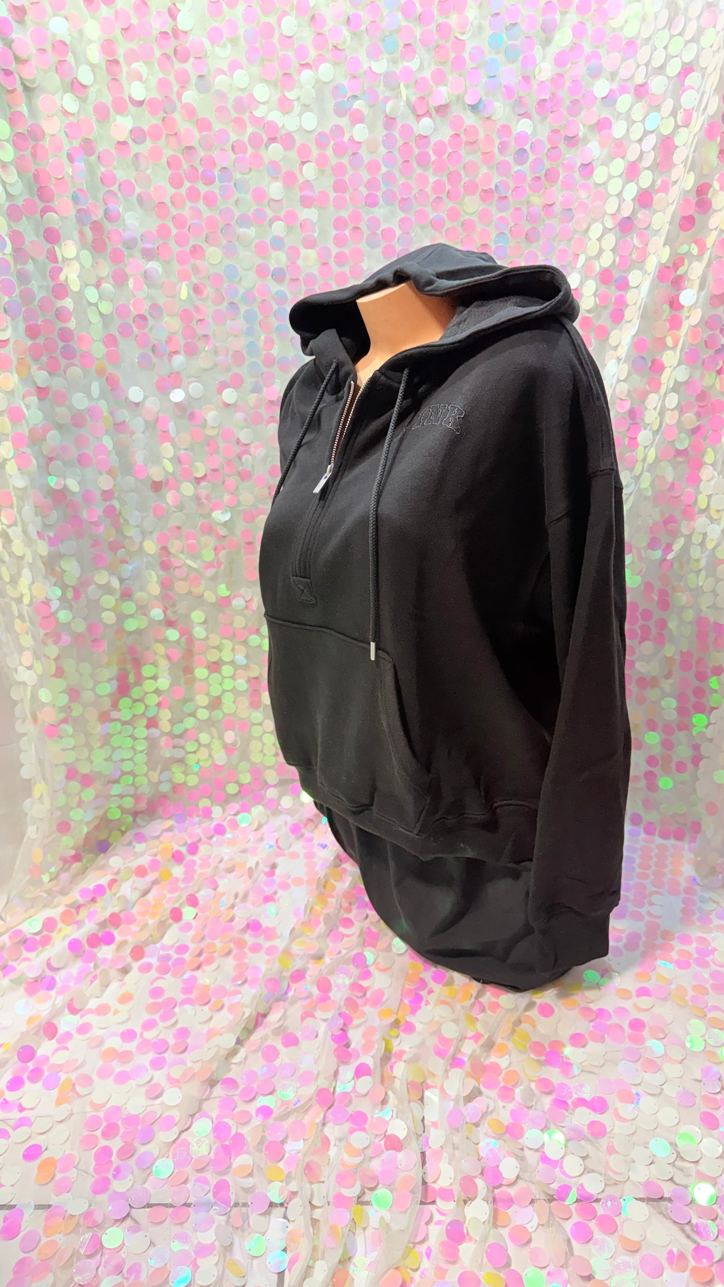 Black Half Zip Hoodie