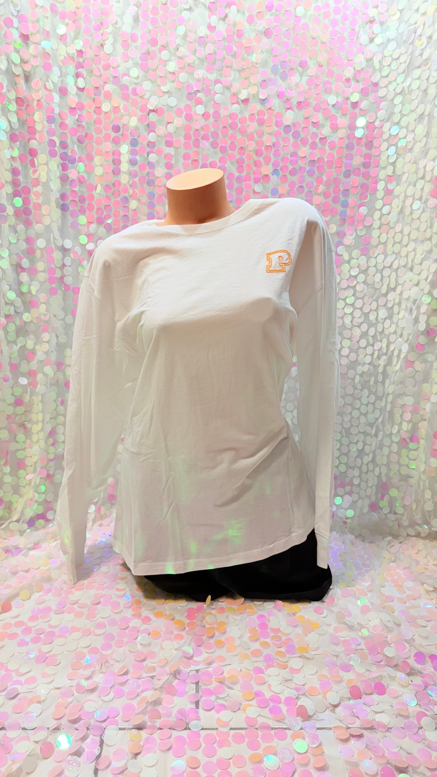 Ivory Orange Pink Stitch