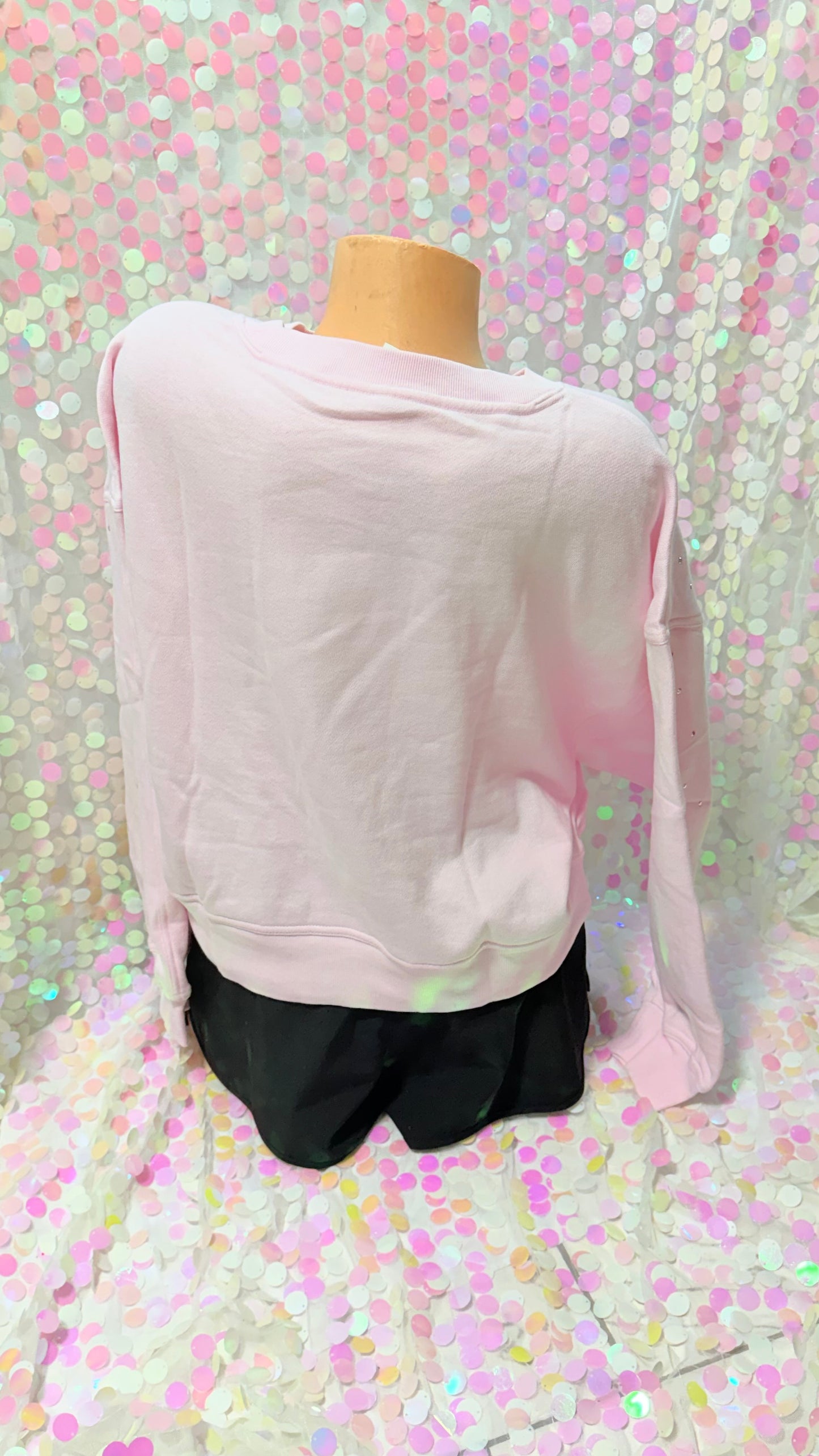 Baby Pink Studded Crew Neck