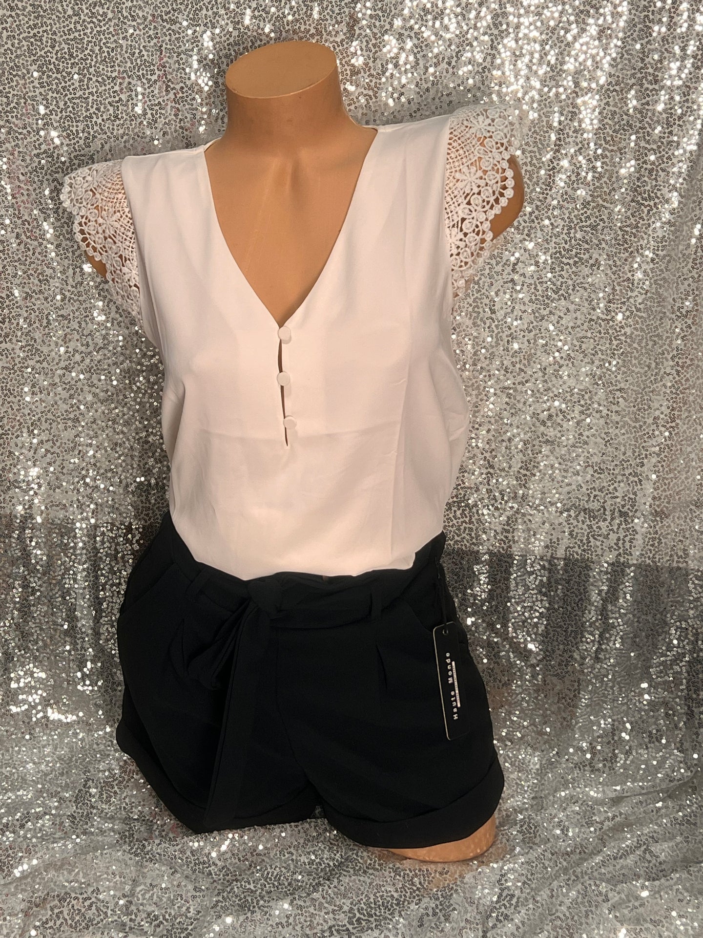 Ivory V Neck Blouse