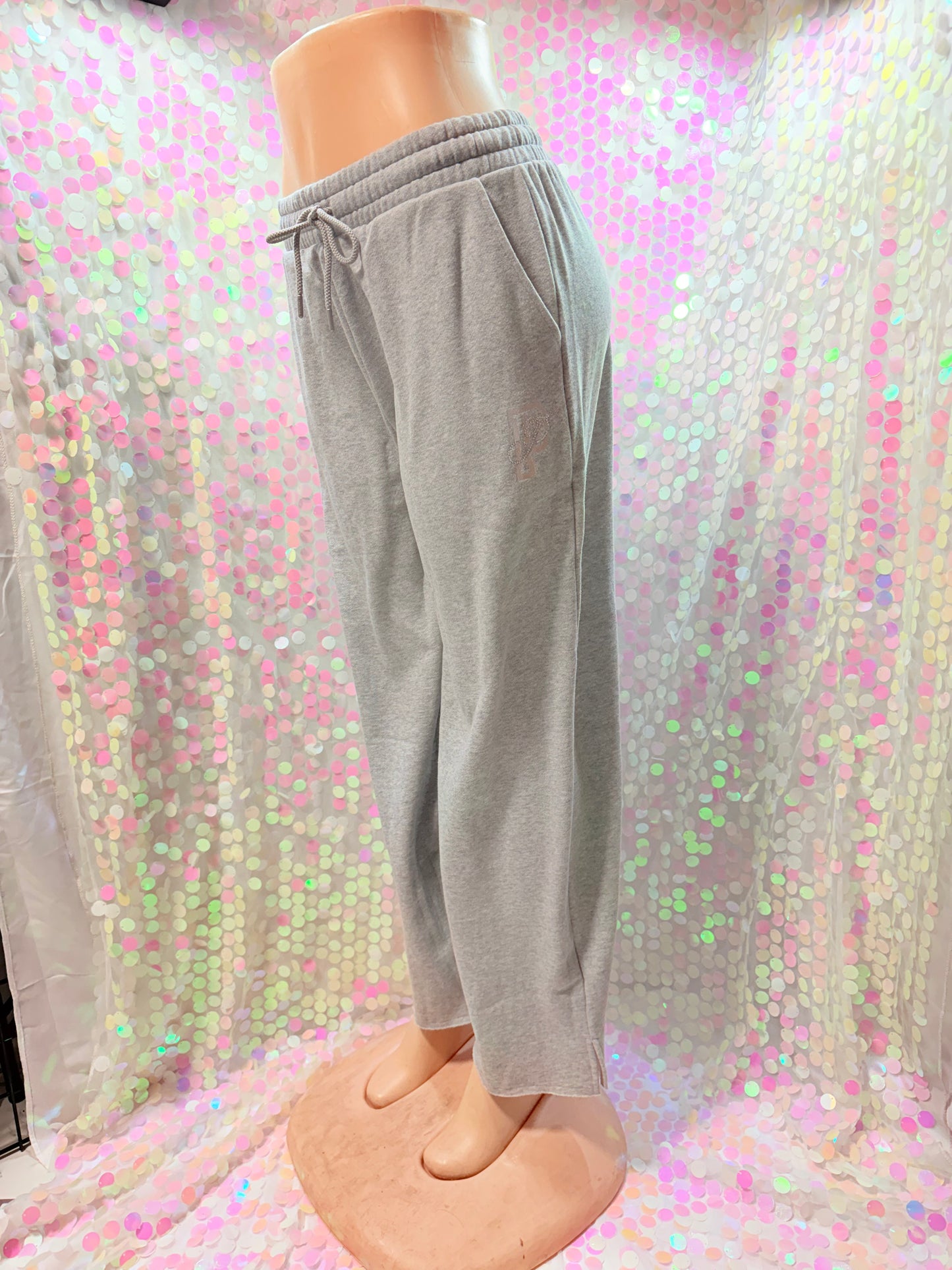 Grey Bling Flare Jogger