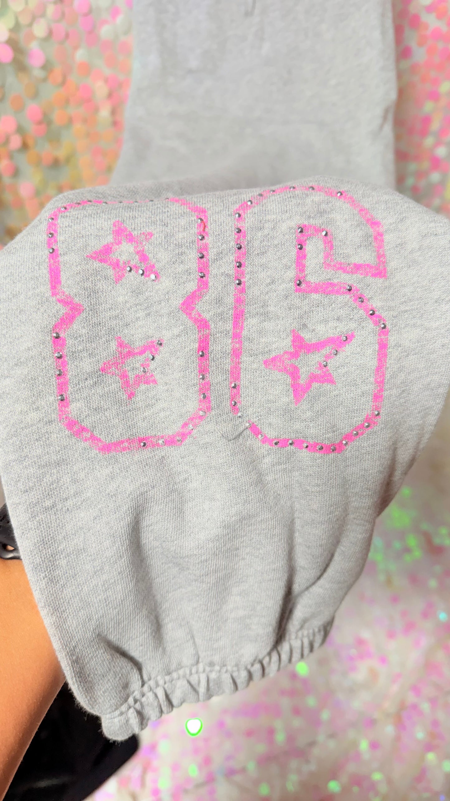 Pink 86 Studded Joggers