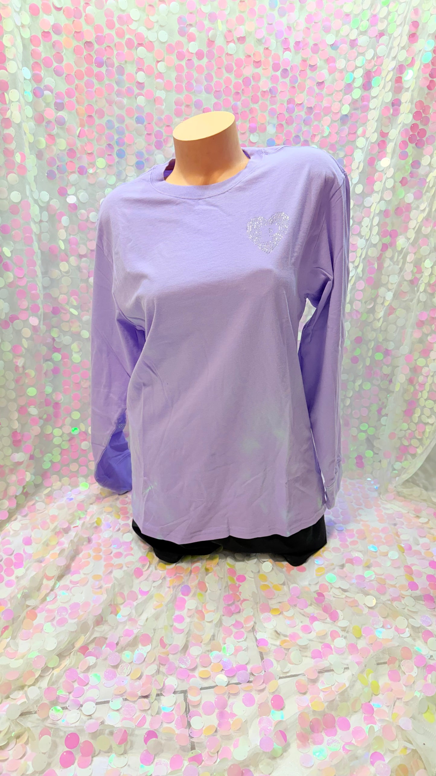V-Day Purple Bling Long Sleeve