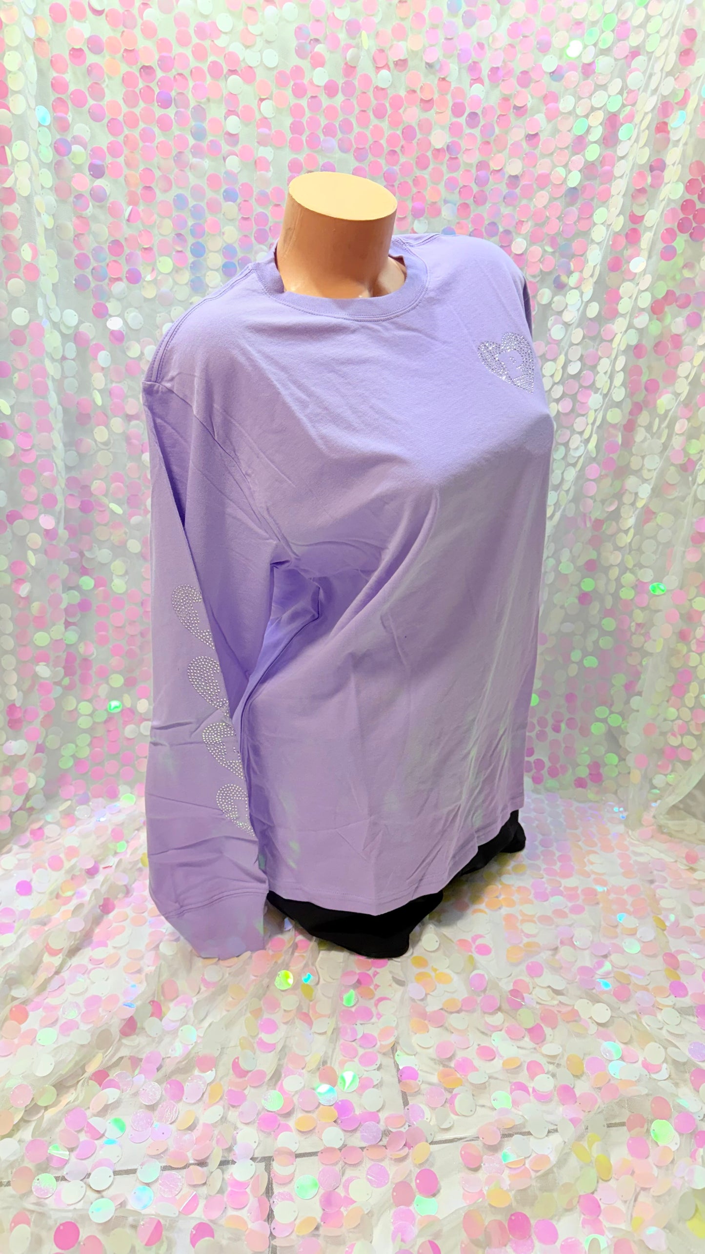 V-Day Purple Bling Long Sleeve
