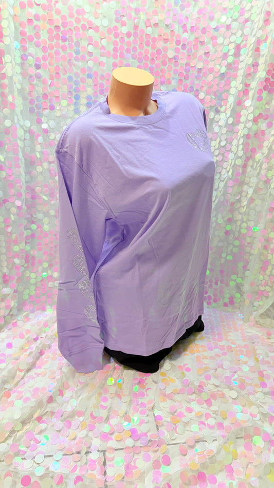 V-Day Purple Bling Long Sleeve