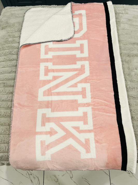 PINK Sherpa Plush Blanket