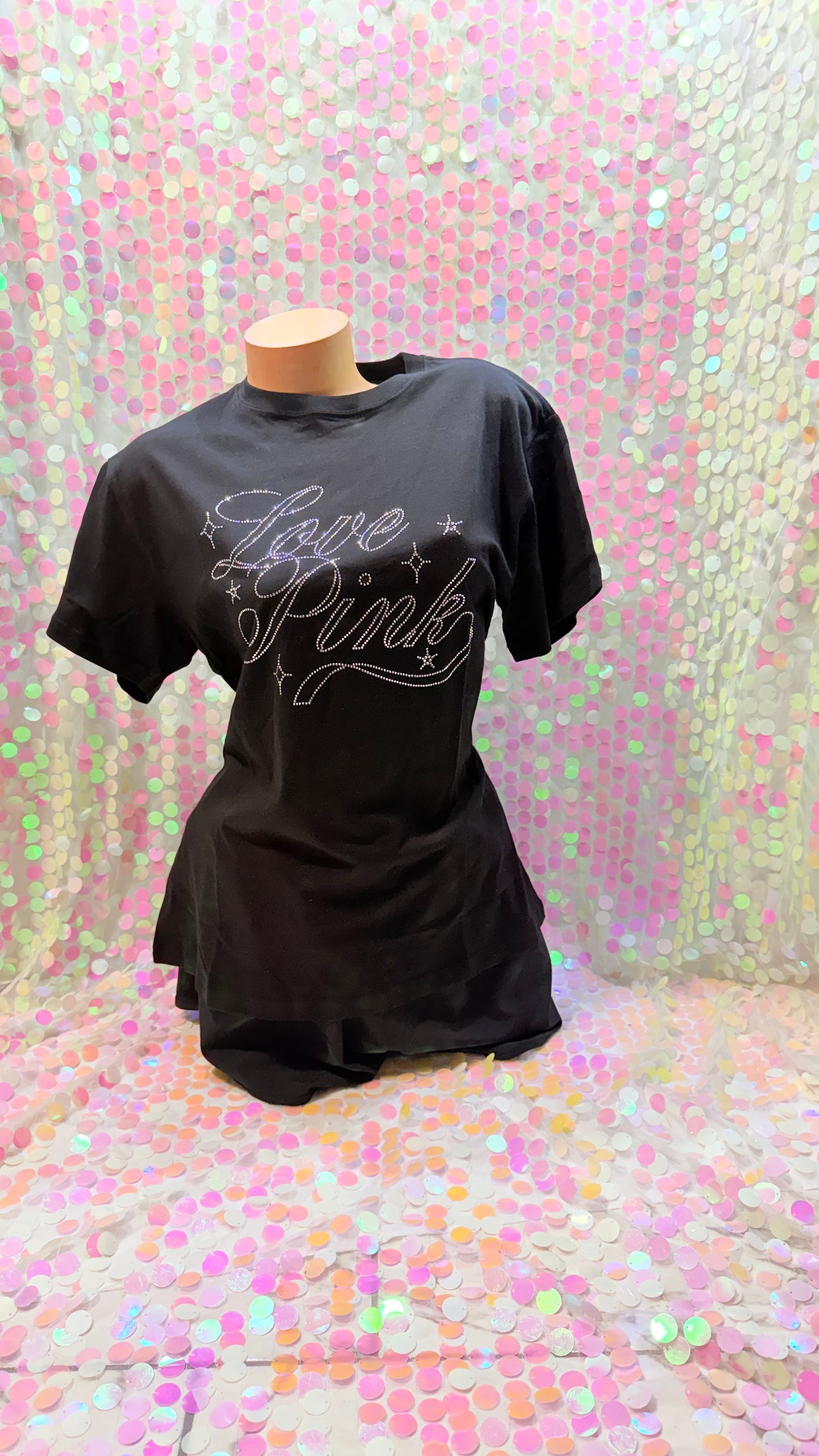 Black Love Pink Bling Tee