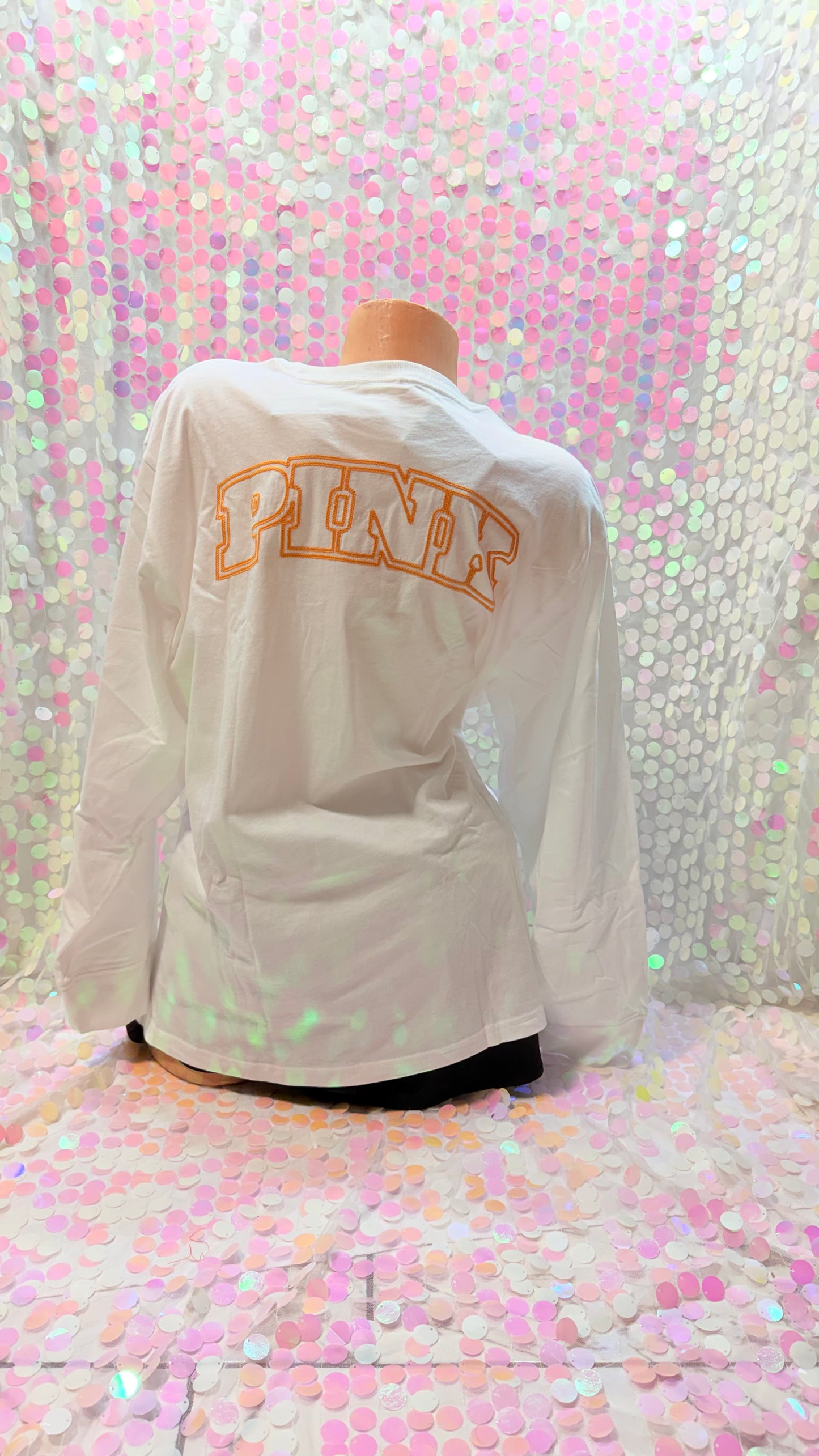 Ivory Orange Pink Stitch