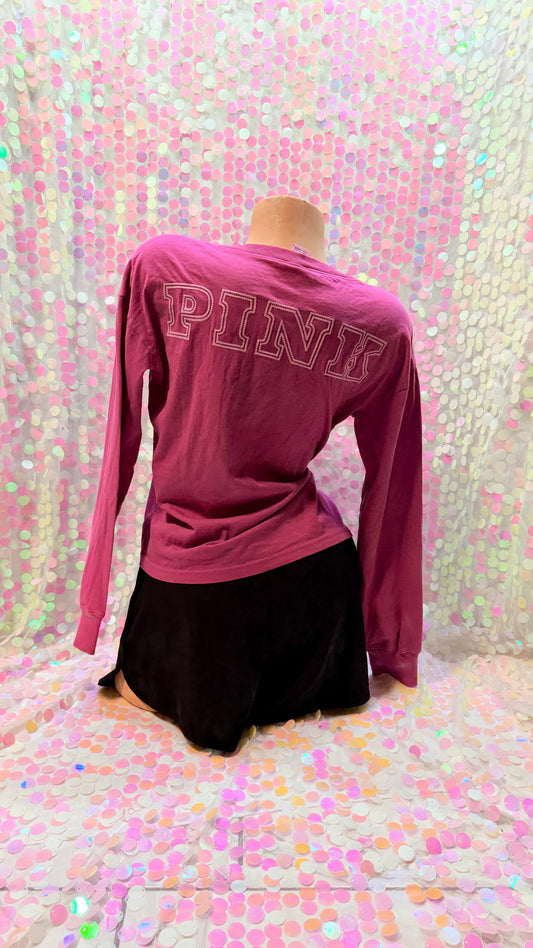Mauve Pink Stitch Crop