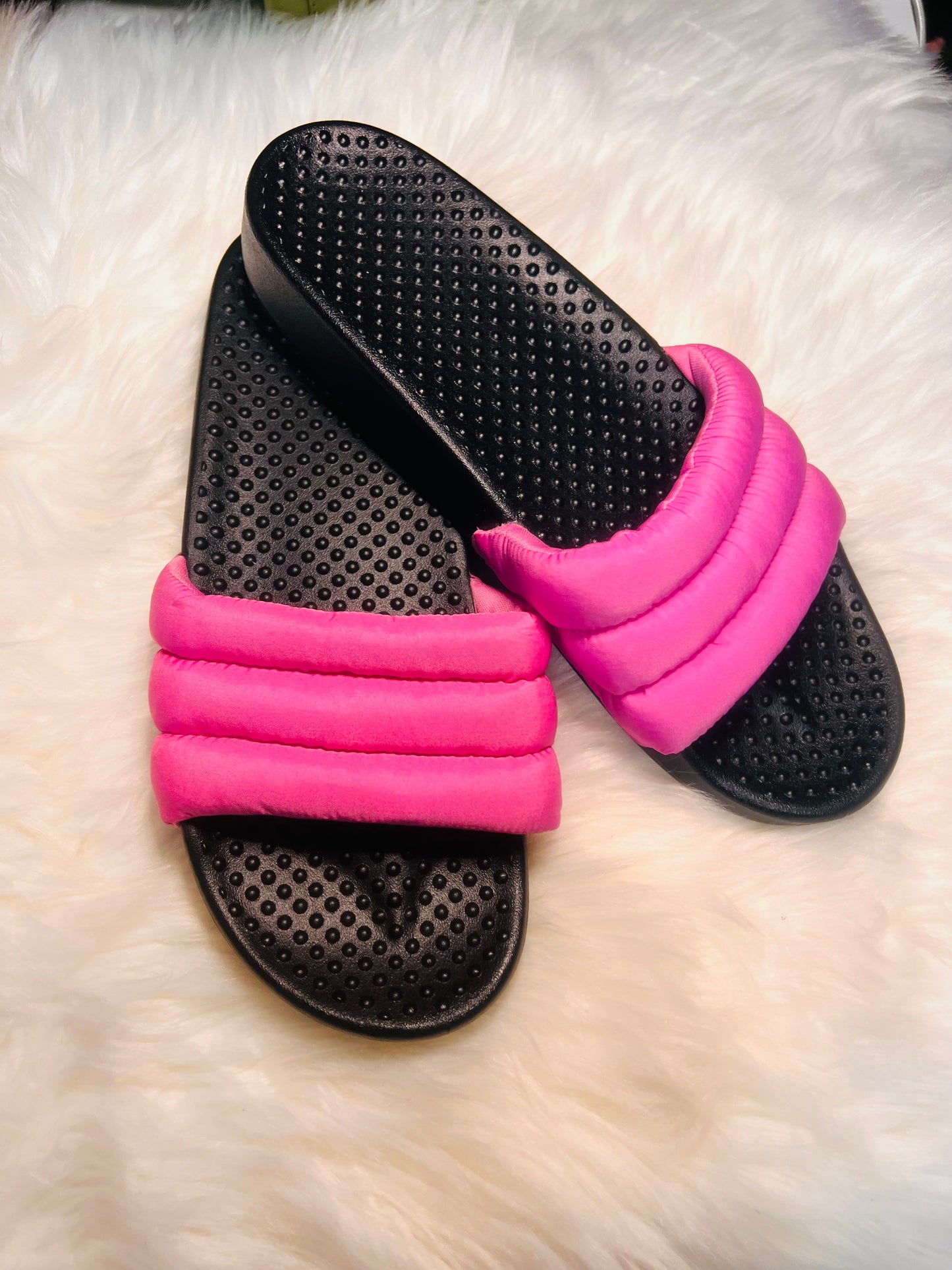 PINK Quilted Slides