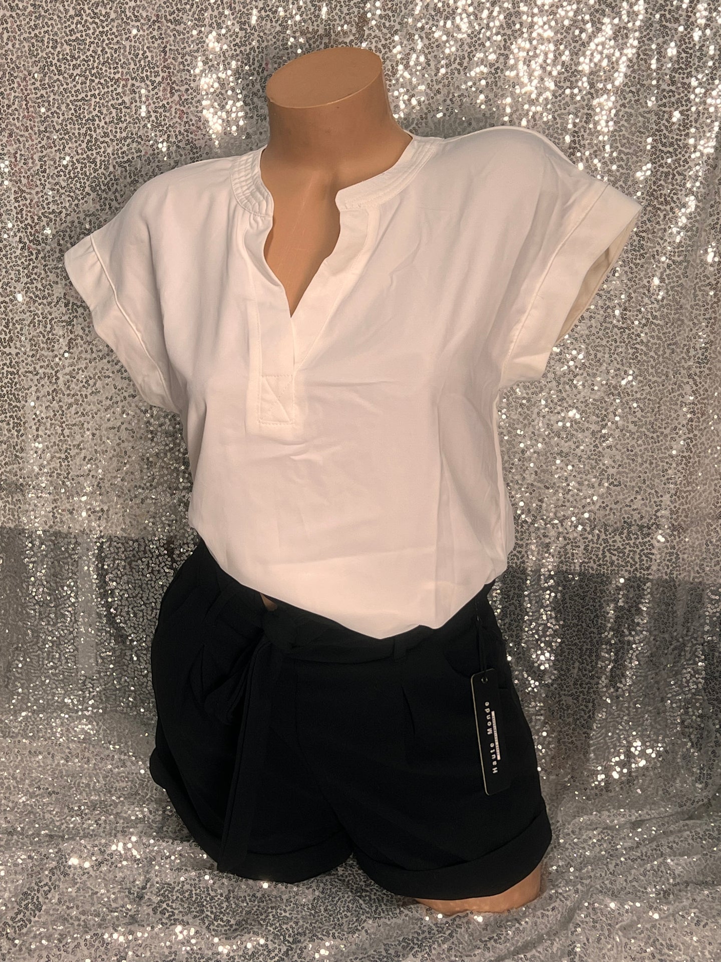 V Neck Ivory Blouse