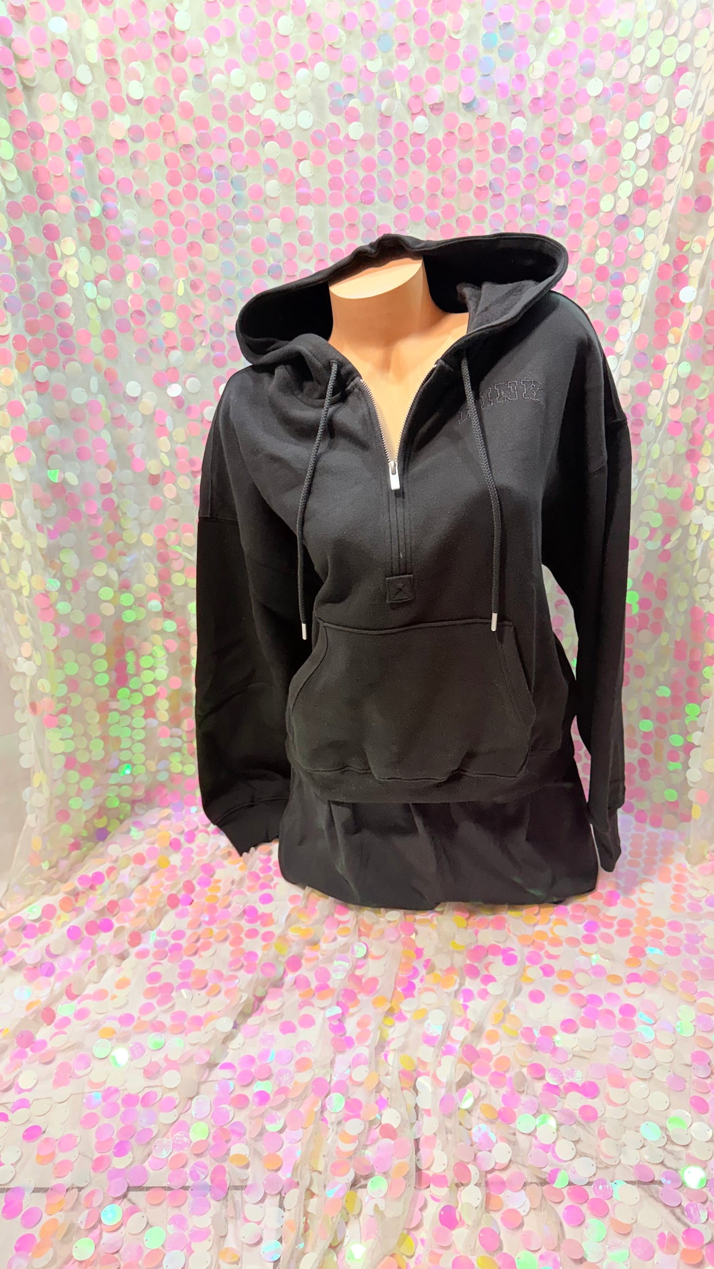 Black Half Zip Hoodie