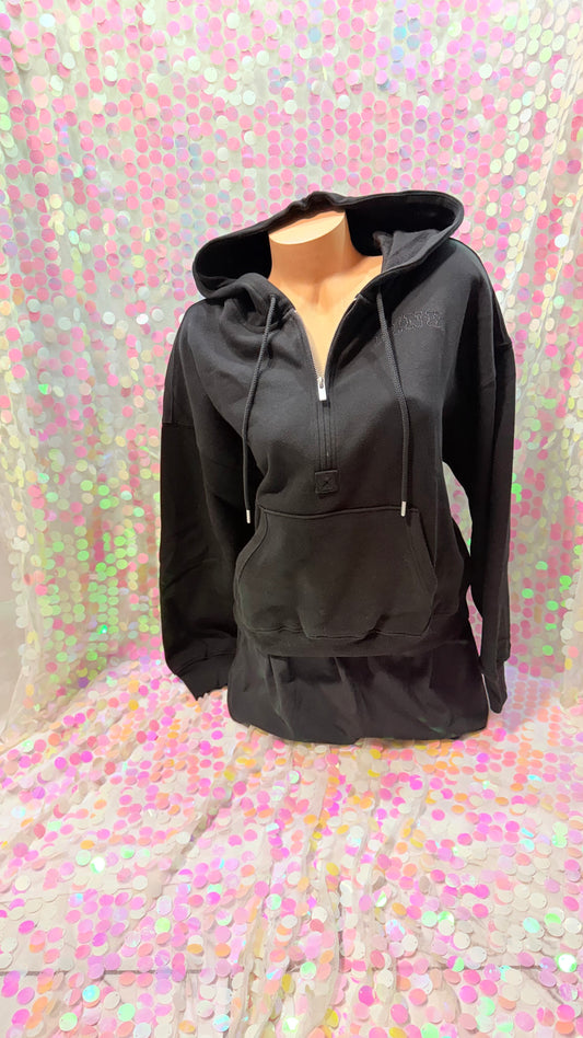 Black Half Zip Hoodie