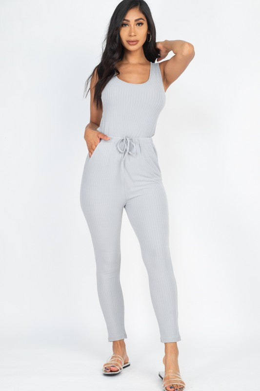 Ribbed Grey Jumpsuit