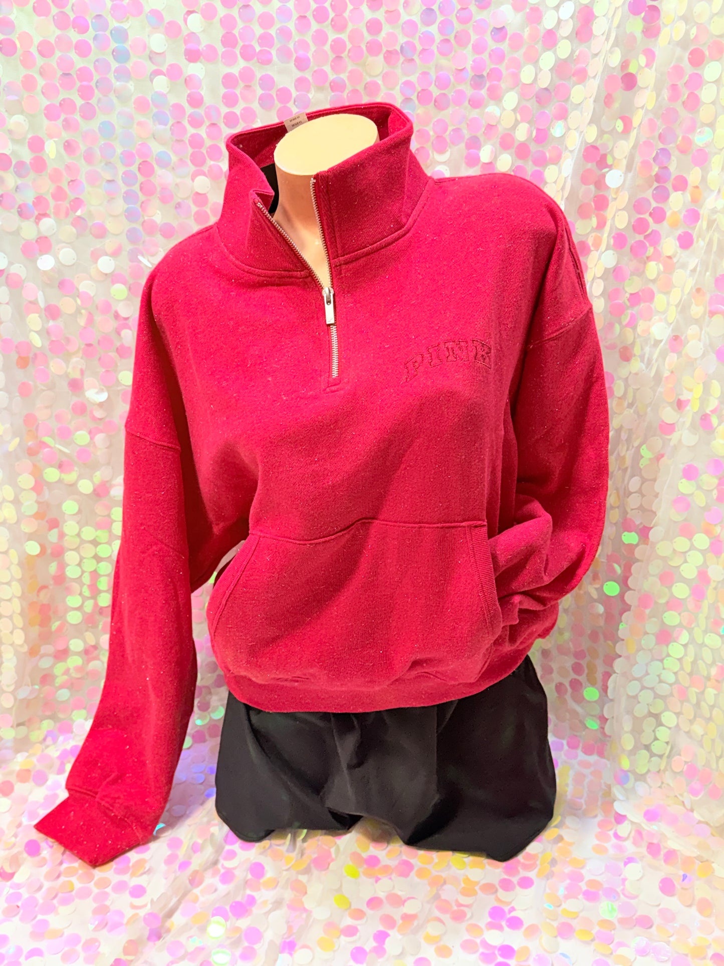 Ruby Red Shine Half Zip