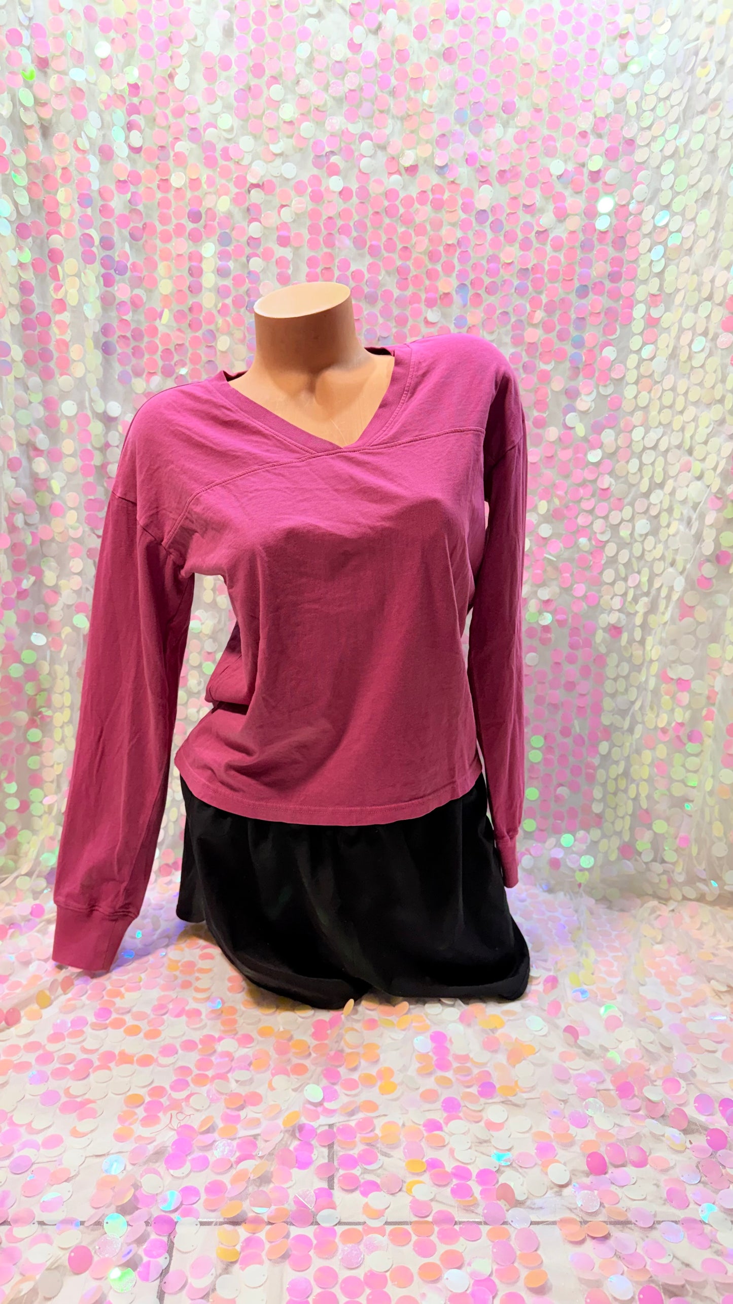 Mauve Pink Stitch Crop