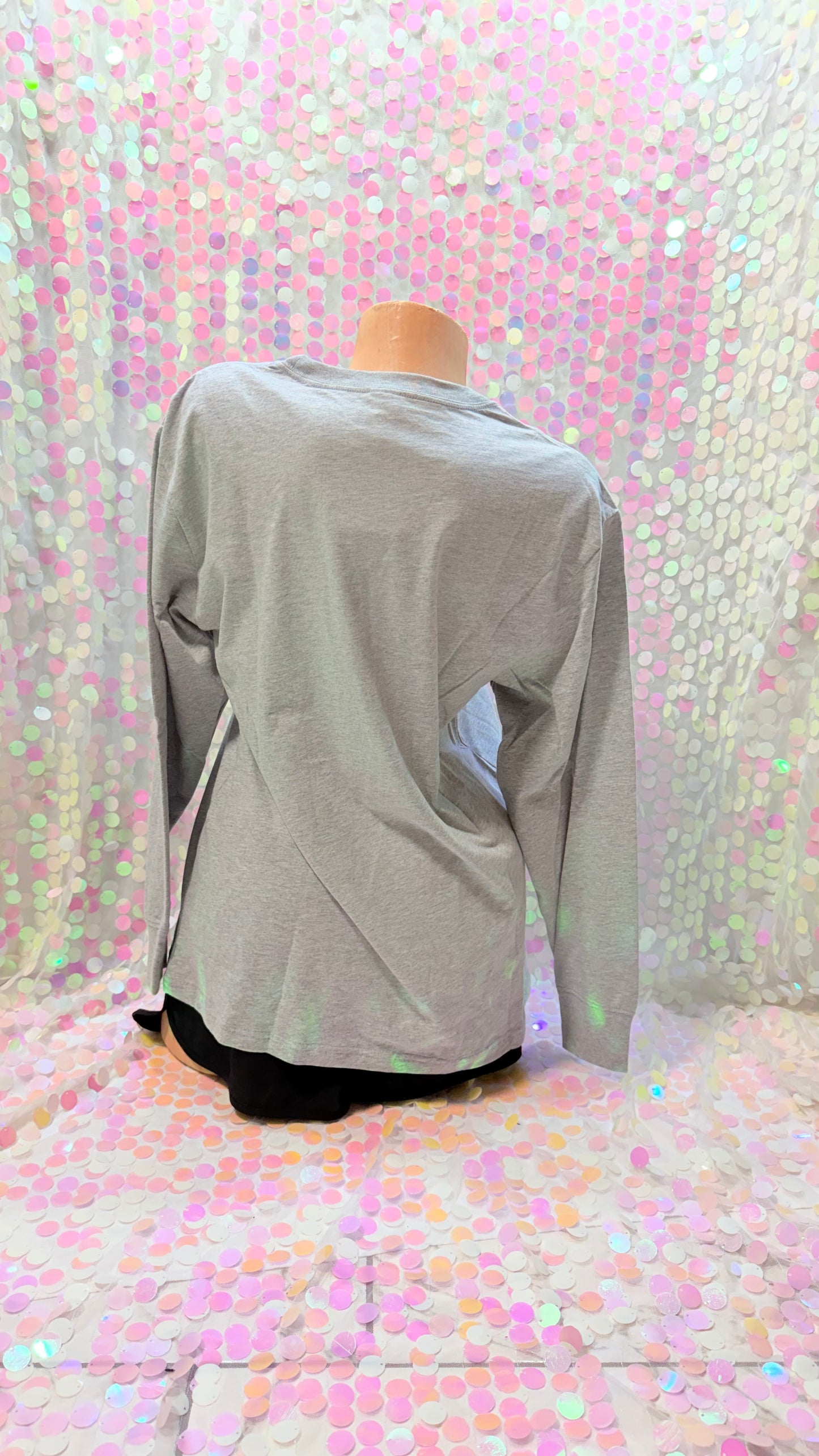 Metallic Pink Bling Long Sleeve