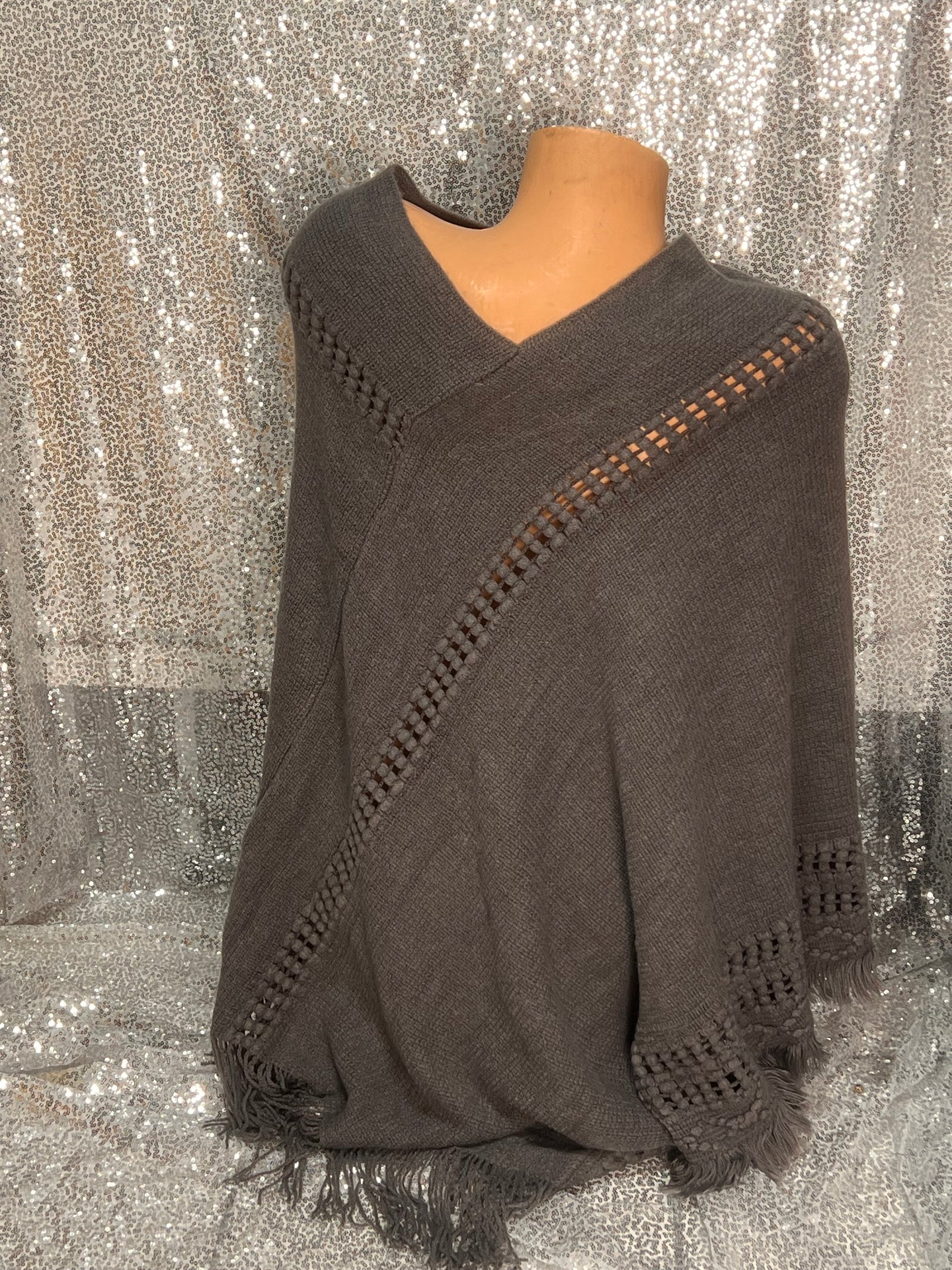 Bling Grey Poncho