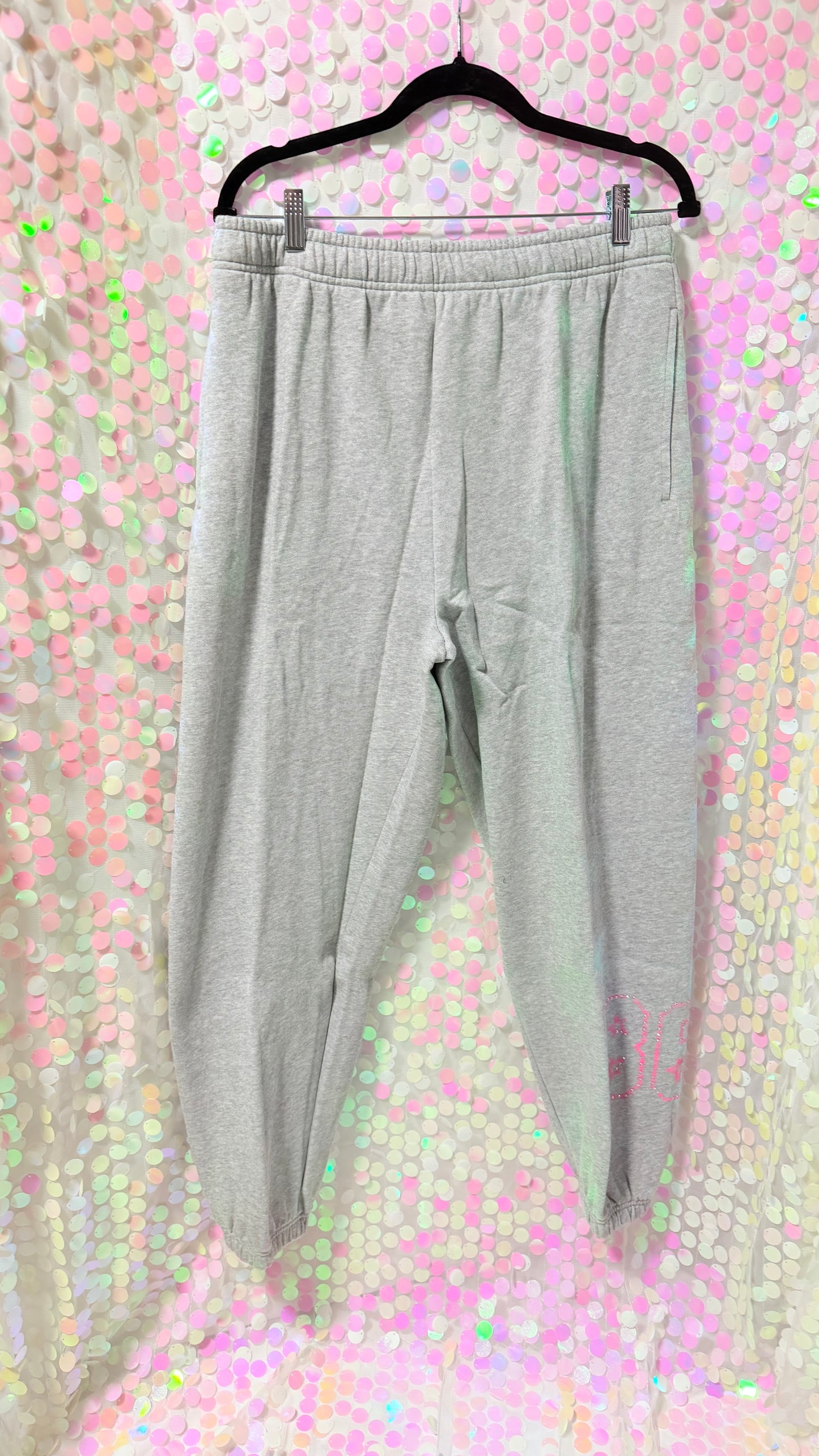 Pink 86 Studded Joggers