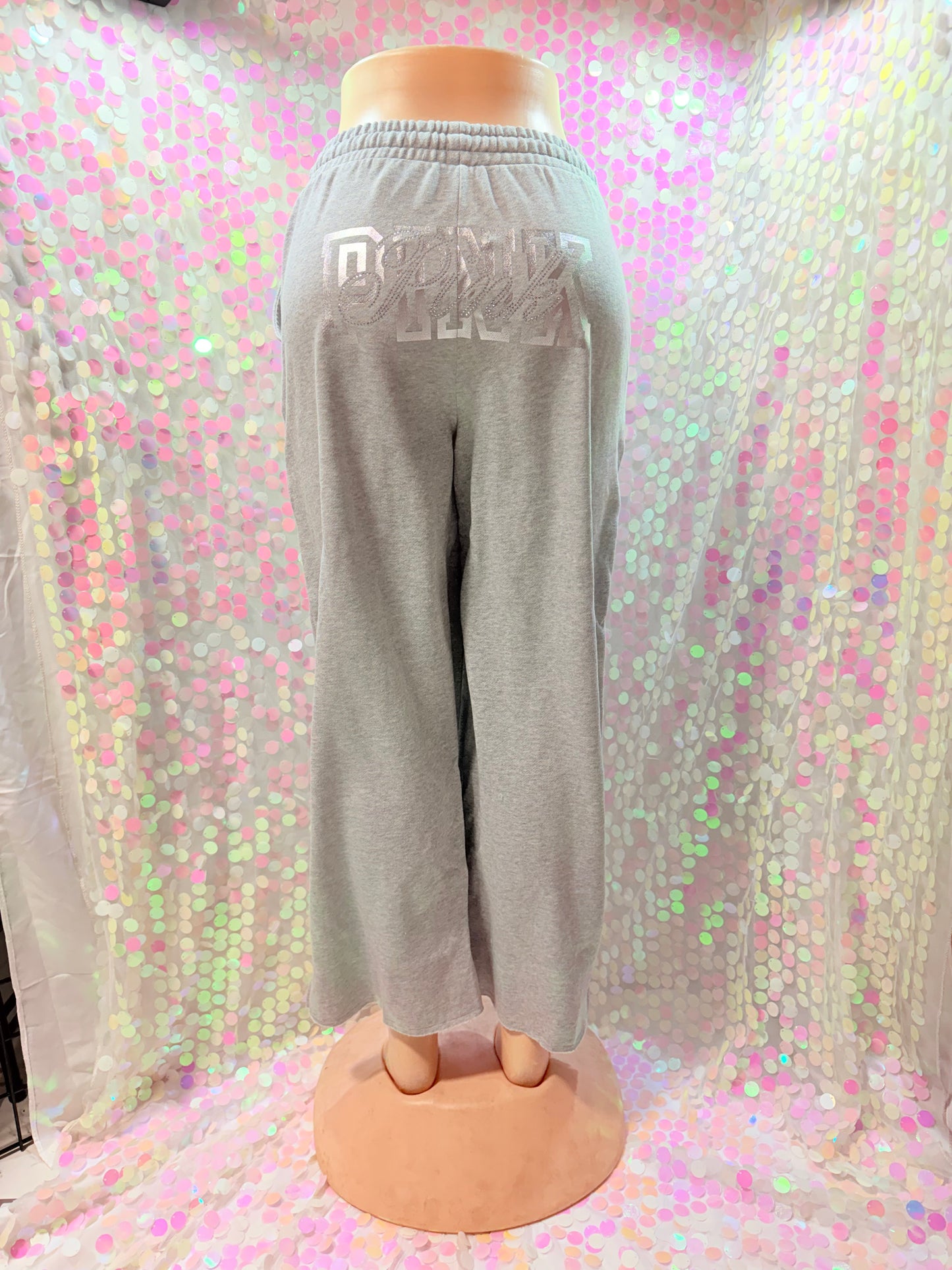 Grey Bling Flare Jogger